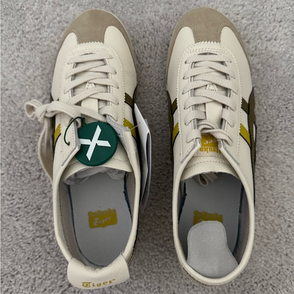 Onitsuka Tiger by Asics Cream and Yellow Sneakers Retro Style